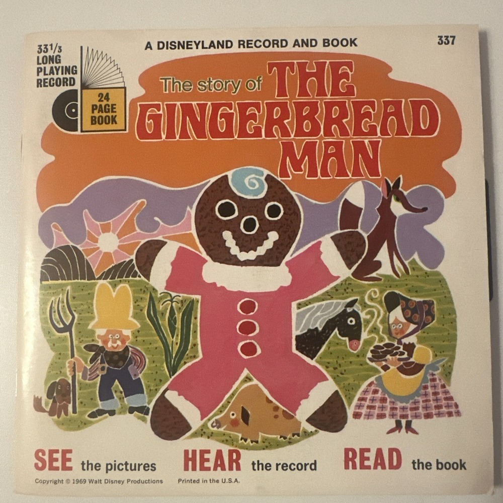 Walt Disney The Story of The Gingerbread Man 337‎ Book & Record